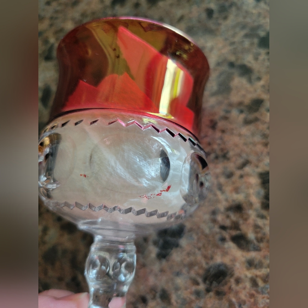 4 piece  Vintage King's Crown Ruby Thumbprint‎ Glass - 4.25" Excellant Condition - Picture 11 of 11